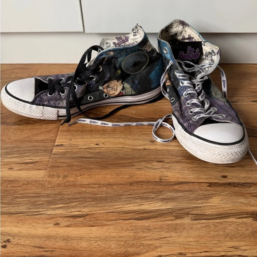 Converse Men’s Chuck Taylor Allstar Batman Penguin High Top Sneakers Size 8 - Picture 4 of 14
